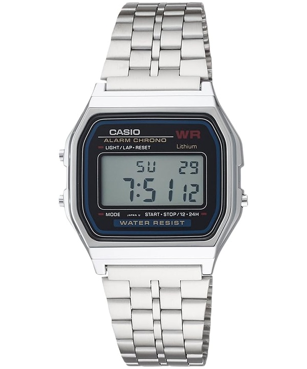 Casio Digital Alarm Chrono Stainless Steel A159WA-N1DF A159WA-N1 Men's Watch | eBay