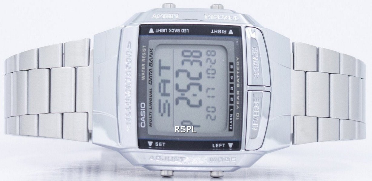 Casio Data Bank Illuminator Dual Time Digital DB-360-1A DB360-1A Men's ...