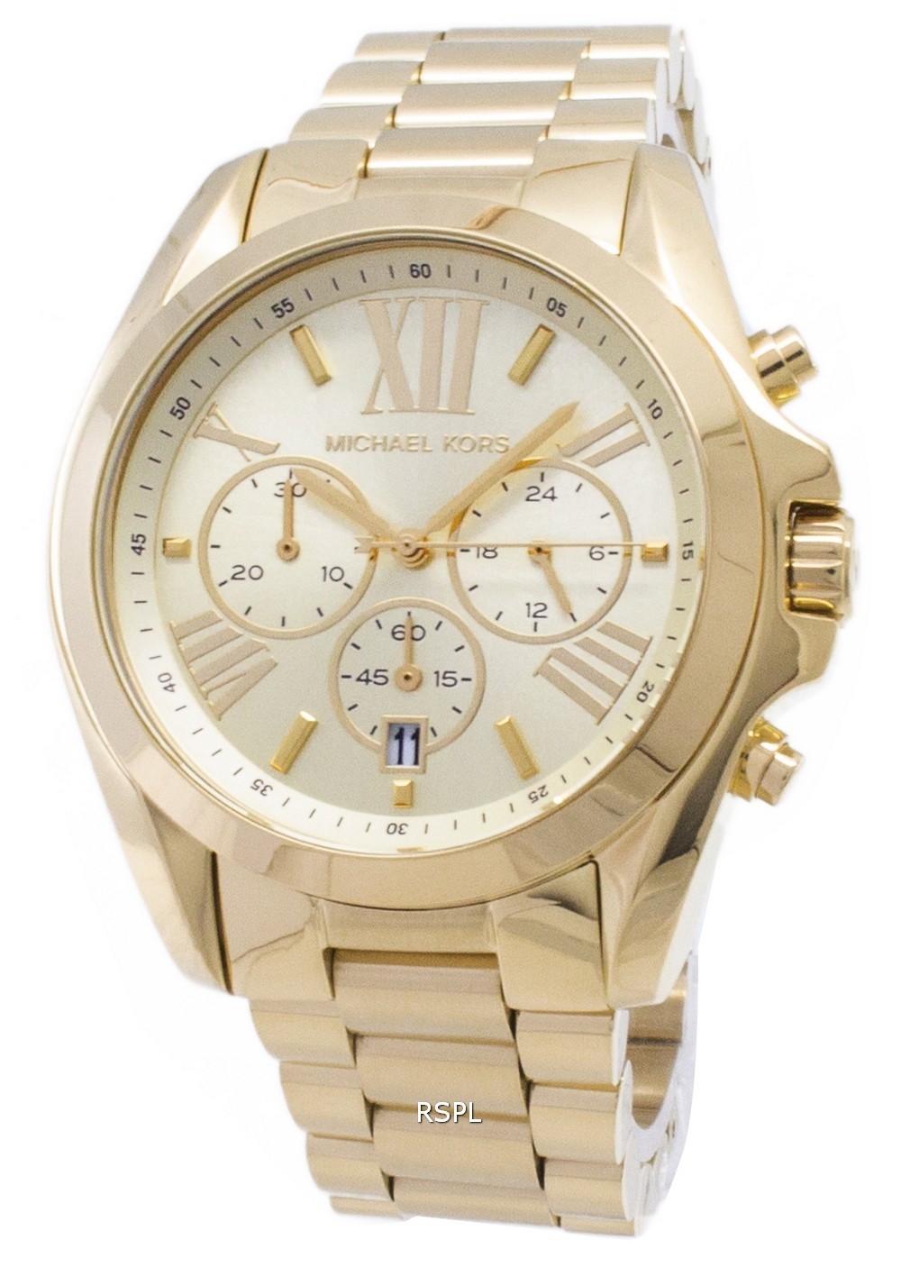 Michael Kors Bradshaw Chronograph Gold-Tone MK5605 Unisex Watch | eBay