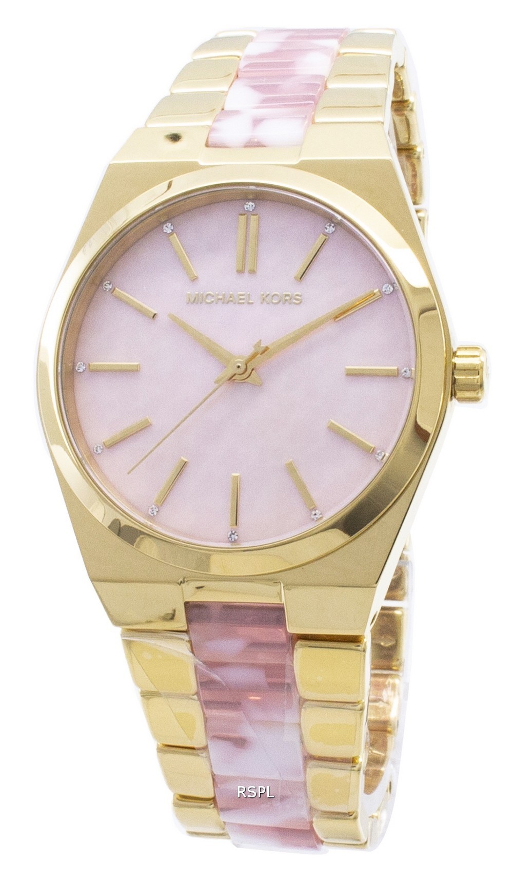 michael kors channing silver quartz watch