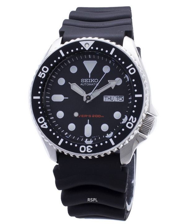 seiko men's automatic analogue watch with rubber strap skx007k