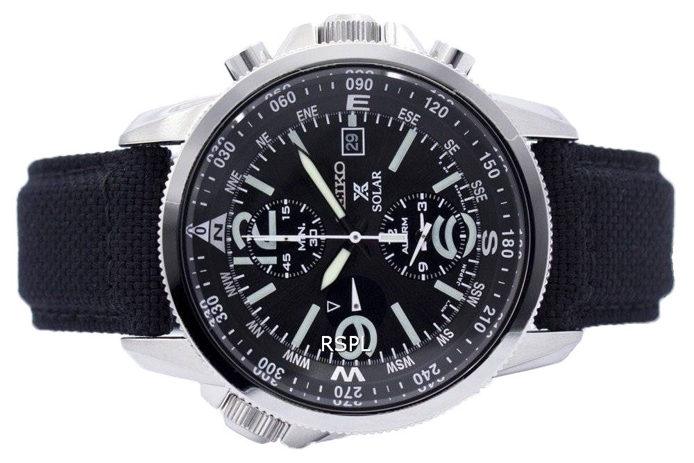 seiko prospex solar military alarm chronograph